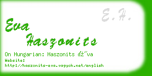 eva haszonits business card